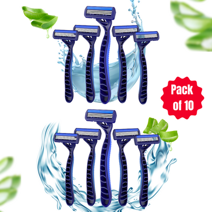 Premium 3 Blades Disposable Razors | Pack of 10